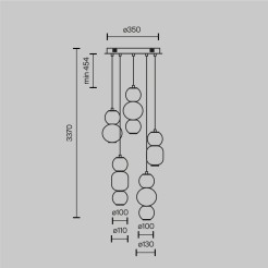 MAYTONI Lampa wisząca Drop 80W LED 9300lm 3000K 80 CRI  MOD273PL-L80G3K