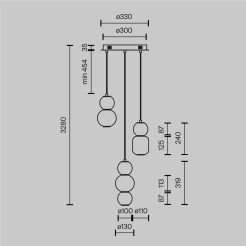 MAYTONI Lampa wisząca Drop 33W LED 4000lm 3000K 80 CRI  MOD273PL-L33CH3K