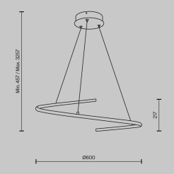 MAYTONI Lampa wisząca Curve 31W LED 2100lm 2600-3500K 80 CRI  MOD242PL-L33BSK