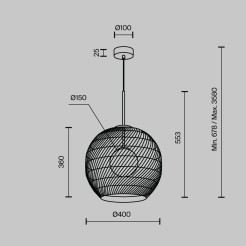 MAYTONI Lampa wisząca Cane 28W G9 MOD204PL-01B