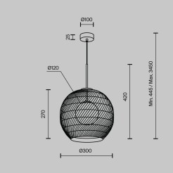 MAYTONI Lampa wisząca Cane 28W G9 MOD204PL-01BG1