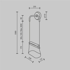 MAYTONI Lampa ścienna (kinkiet) Cabaret 8W LED 850lm 3000K 80 CRI  MOD170WL-L8BS3K1