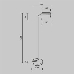 MAYTONI Lampa podłogowa Cabaret 8W LED 850lm 3000K 80 CRI  MOD170FL-L8BS3K