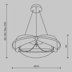 MAYTONI Lampa wisząca Breeze 45W LED 2700lm 3000K 80 CRI  MOD281PL-L45BS3K