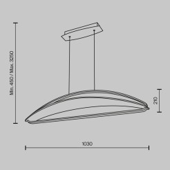 MAYTONI Lampa wisząca Breeze 34W LED 2040lm 3000K 80 CRI  MOD281PL-L34BS3K