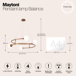 MAYTONI Lampa wisząca Balance 40W G9 MOD317PL-04G