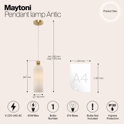 MAYTONI Lampa wisząca Antic 40W E14 MOD302PL-01W