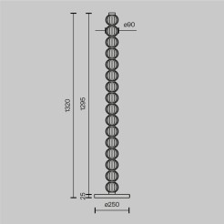 MAYTONI Lampa podłogowa Amulet 33W LED 1550lm 3000K 80 CRI  MOD555FL-L23G3K
