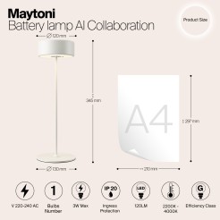 MAYTONI Lampa stołowa AI Collaboration 3W LED 120lm 2200-4000K 82 CRI Dimmable  MOD229TL-L3W3K2