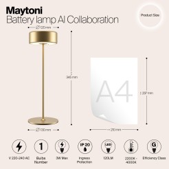 MAYTONI Lampa stołowa AI Collaboration 3W LED 120lm 2200-4000K 82 CRI Dimmable  MOD229TL-L3G3K2