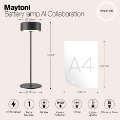 MAYTONI Lampa stołowa AI Collaboration 3W LED 120lm 2200-4000K 82 CRI Dimmable  MOD229TL-L3B3K2