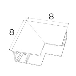 MAXLIGHT MT0005. Kątownik głęboki ściana/sufit. Do szyn MT0001, MT0002