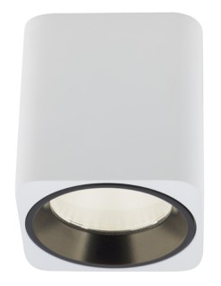 MAXLIGHT C0156 LAMPA SUFITOWA TUB KWADRAT BIAŁY+ PIERŚCIEŃ OZDOBNY BIAŁY RC0155/C0156 WHITE