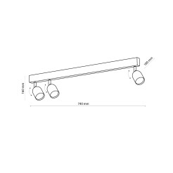 TOP BLACK LAMPA SUFITOWA 3 4762