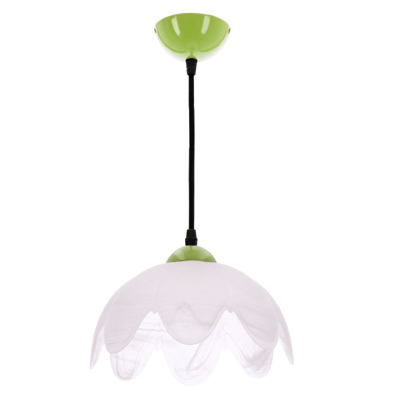 COLORI lampa wisząca pistacjowy metal 1x60W E27 biały klosz nowoczesna lampa sufitowa efektowny design do salonu kuchni 31-47984