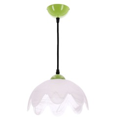 COLORI lampa wisząca pistacjowy metal 1x60W E27 biały klosz nowoczesna lampa sufitowa efektowny design do salonu kuchni 31-47984