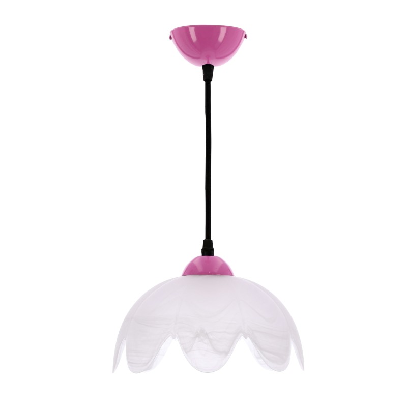 COLORI lampa wisząca malinowy klosz biały 1x60W E27 nowoczesna lampa sufitowa dekoracyjna do salonu i kuchni energooszczędna 31-47977
