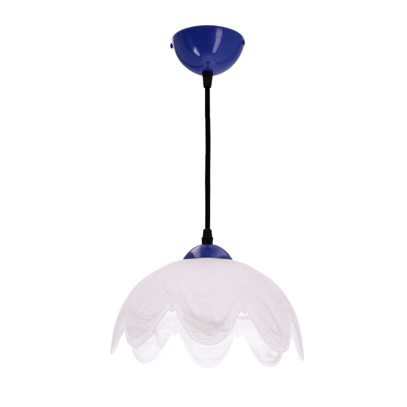 Lampa wisząca COLORI chabrowa 1x60W E27 biały klosz nowoczesna oprawa oświetleniowa do salonu sypialni kuchni jadalni wnętrz domowych 31-47953