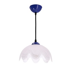 Lampa wisząca COLORI chabrowa 1x60W E27 biały klosz nowoczesna oprawa oświetleniowa do salonu sypialni kuchni jadalni wnętrz domowych 31-47953