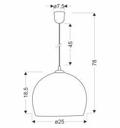 Lampa wisząca PONTE złota 1x40W E27 elegancki szklany klosz maślany nowoczesna oprawa do salonu sypialni kuchni jadalni 31-48035