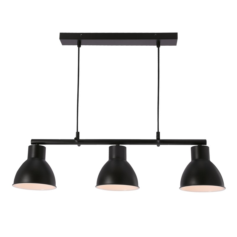 Lampa wisząca INEZZ 3x60W E27 czarna, nowoczesna oprawa sufitowa z trzema kloszami do salonu, jadalni lub kuchni, styl loft i industrial 33-47441