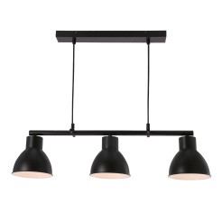 Lampa wisząca INEZZ 3x60W E27 czarna, nowoczesna oprawa sufitowa z trzema kloszami do salonu, jadalni lub kuchni, styl loft i industrial 33-47441