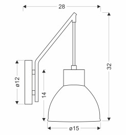 Kinkiet ścienny INEZZ 1x60W E27 czarny, nowoczesna lampa na ścianę do salonu, sypialni lub korytarza, elegancki industrialny design 21-47434
