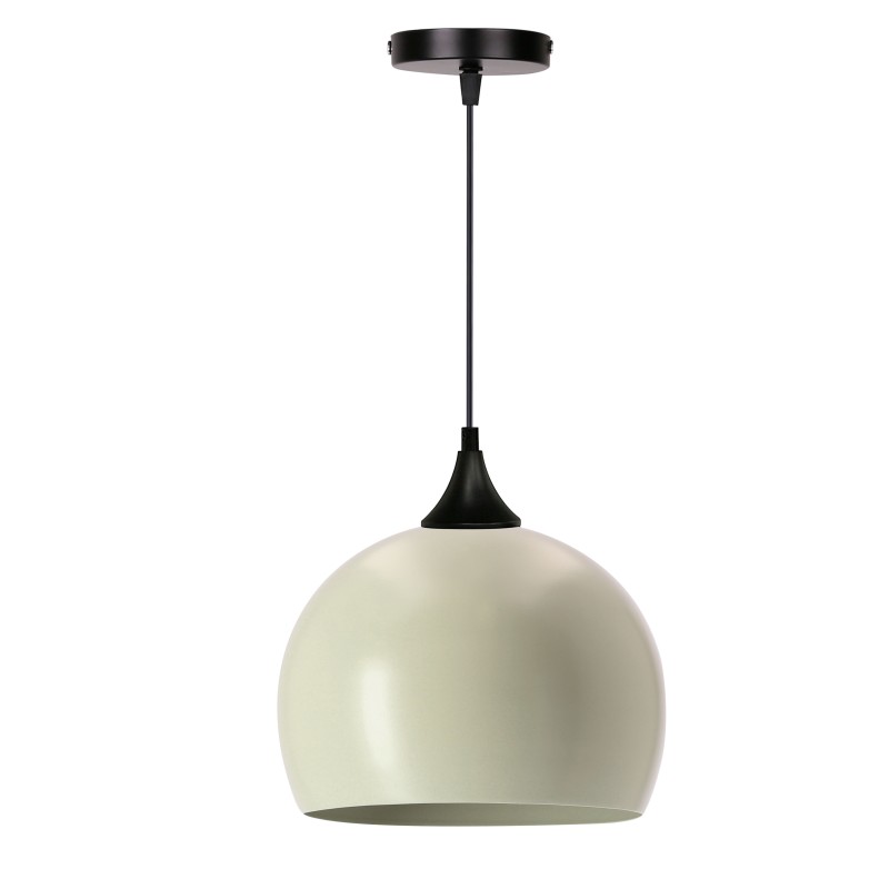 Lampa wisząca PONTE 1x40W E27 czarna z oliwkowym kloszem, nowoczesna oprawa sufitowa do kuchni, jadalni, salonu, minimalistyczny design 31-48028