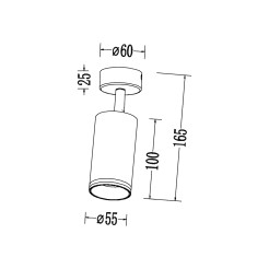 Oprawa Pipe Ring Spot Czarny 1xGU10 ML2067