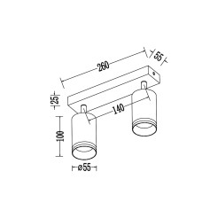 Oprawa Pipe Ring Spot Czarny 2xGU10 ML2069