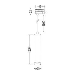 Oprawa Pipe Ring Track Zwis Biały 1xGU10 ML2078