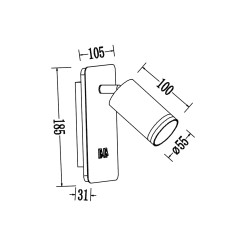Oprawa Pipe Ring Kinkiet Biały 1xGU10 + LED 6W ML2082