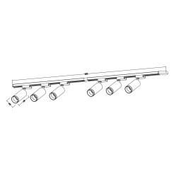 Zestaw Oprawa Pipe Ring Track Czarny 6xGU10 2m ML2085