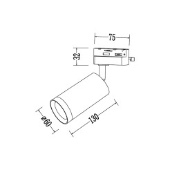 Oprawa Mica Track Biały + Chrom 1xGU10 ML2093
