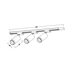 Zestaw Oprawa Mica Track Biały + Chrom 3xGU10 1m ML2105