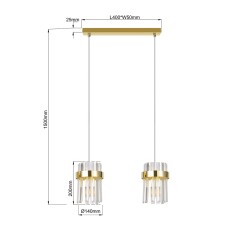 Lampa wisząca Vetro złota 2xE14 LP-2910/2L GD