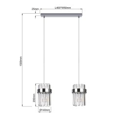 Lampa wisząca Vetro chrom 2xE14 LP-2910/2L CH