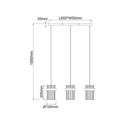 Lampa wisząca Vetro chrom 3xE14 LP-2910/3L CH