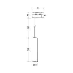 Oprawa Pipe Track Zwis Biały 1xGU10 ML2125