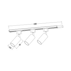 Zestaw Oprawa Tiger Track Biały 3xGU10 1m ML2127