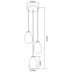 Lampa wisząca Fondi czarna 3xE14 LP-1214/3P