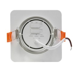 Ruchome kwadratowe oczko podtynkowe Plus białe LED CCT LP-1506/1RS WH Square
