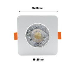 Ruchome kwadratowe oczko podtynkowe Plus białe LED CCT LP-1506/1RS WH Square