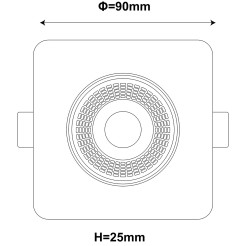 Ruchome kwadratowe oczko podtynkowe Plus białe LED CCT LP-1506/1RS WH Square