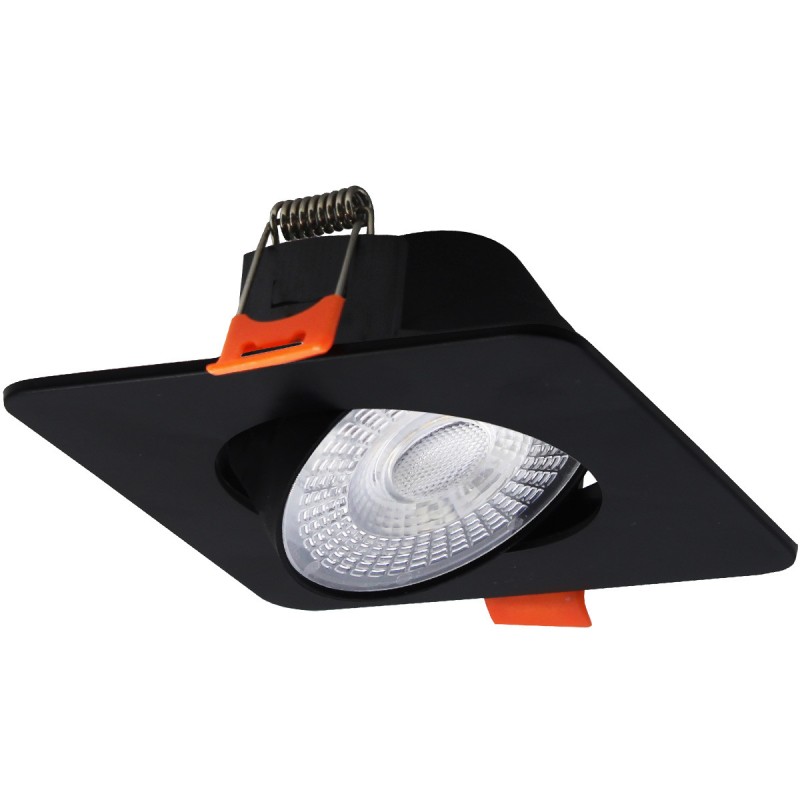 Ruchome kwadratowe oczko podtynkowe Plus czarne LED CCT LP-1506/1RS BK Square