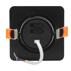 Ruchome kwadratowe oczko podtynkowe Plus czarne LED CCT LP-1506/1RS BK Square