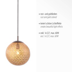 2421-48 GRETA LAMPA WISZĄCA RDZA/ZŁOTY