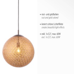 2421-48 GRETA LAMPA WISZĄCA RDZA/ZŁOTY