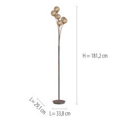 398-48 GRETA LAMPA PODŁOGOWA RDZA/ZŁOTY