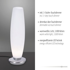 4027-55 TYRA LAMPA STOŁOWA SREBRNY